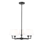 Leila Chandelier - Matte Black / White Linen