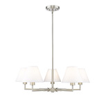 Leila Chandelier - Brushed Nickel / White Linen