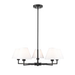 Leila Chandelier - Matte Black / White Linen