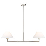 Leila Linear Chandelier - Brushed Nickel / White Linen