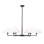 Leila Chandelier - Matte Black / White Linen