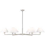 Leila Chandelier - Brushed Nickel / White Linen