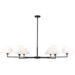 Leila Chandelier - Matte Black / White Linen