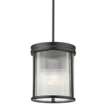 Carnaby Mini Pendant - Matte Black / Clear Ribbed
