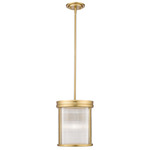 Carnaby Mini Pendant - Modern Gold / Clear Ribbed