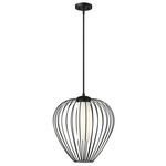 Savanti Pendant - Matte Black / White Opal