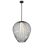 Savanti Pendant - Matte Black / White Opal