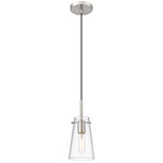 Kira Pendant - Brushed Nickel / Clear