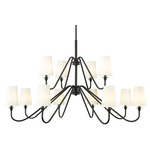 Gianna Tiered Chandelier - Matte Black / White
