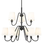 Gianna Tiered Chandelier - Matte Black / White