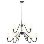 Gianna Tiered Chandelier - Matte Black / White