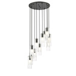 Alton Round Multi Light Chandelier - Matte Black / Frost / Clear