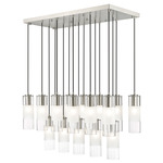 Alton Linear Multi Light Chandelier - Brushed Nickel / Frost / Clear