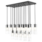 Alton Linear Multi Light Chandelier - Matte Black / Frost / Clear