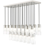 Alton Linear Multi Light Chandelier - Brushed Nickel / Frost / Clear
