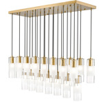 Alton Linear Multi Light Chandelier - Modern Gold / Frost / Clear