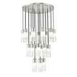 Alton Round Multi Light Chandelier - Brushed Nickel / Frost / Clear