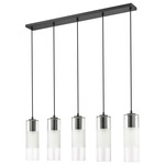 Alton Linear Multi Light Chandelier - Matte Black / Frost / Clear