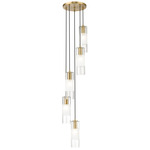 Alton Round Multi Light Chandelier - Modern Gold / Frost / Clear