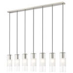 Alton Linear Multi Light Chandelier - Brushed Nickel / Frost / Clear