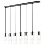 Alton Linear Multi Light Chandelier - Matte Black / Frost / Clear