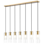 Alton Linear Multi Light Chandelier - Modern Gold / Frost / Clear