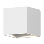 Qube Wall Sconce - Textured White / Clear