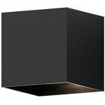 Qube Wall Sconce - Textured Black / Clear