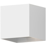 Qube Wall Sconce - Textured White / Clear