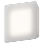 Mist Square Wall Sconce - Textured White / Clear