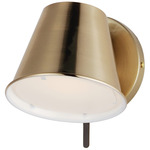 Carlo Adjustable Wall Sconce - Heritage Brass / White