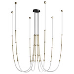 Leda 6-Light Pendant Composition - Matte Bronze / White