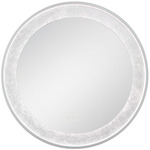 Anya Round Edge-Lit LED Mirror - Anodized Silver / Silver Foil