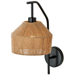 Amalfi Wall Sconce - Black / Rope