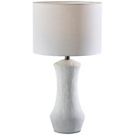 Marissa Table Lamp - Matte White / White Linen