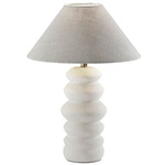 Marcey Table Lamp - Matte White / Taupe