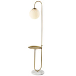 Terra Shelf Floor Lamp - Antique Brass / Matte White
