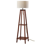 Kirby Shelf Floor Lamp - Walnut / Cream