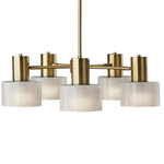 Rhodes Chandelier - Antique Brass / Glossy White