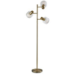 Rhodes Tree Floor Lamp - Antique Brass / Glossy White