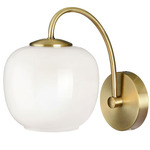 Magnolia Wall Sconce - Antique Brass / Glossy White