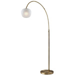 Magnolia Arc Floor Lamp - Antique Brass / Glossy White