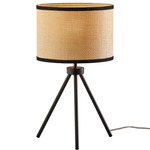 Raven Table Lamp - Black / Natural Linen