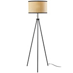 Raven Floor Lamp - Black / Natural Linen