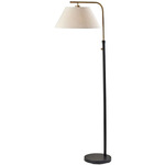 Fletcher Floor Lamp - Black / Antique Brass / Off White