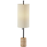 Eleanor Table Lamp - Black / Natural Wood / Off White
