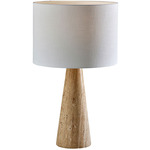 Travis Table Lamp - Travertine / White Linen