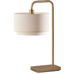 Brinkley Table Lamp - Antique Brass / White Linen