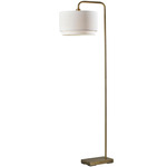 Brinkley Floor Lamp - Antique Brass / White Linen
