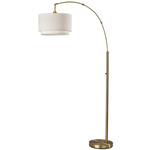 Brinkley Arc Floor Lamp - Antique Brass / White Linen